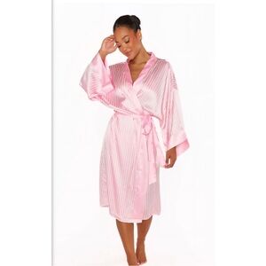 NWT Show Me Your MuMu Harlow Robe Pink Stripe